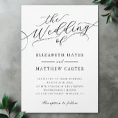 Klassische Schwarz-Weiß-Script-Hochzeit Einladung