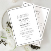 Klassische Schwarz-Weiß-Skriptdetails Hochzeit Einladung