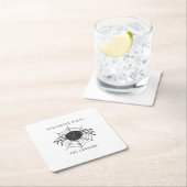 Klassische Schwarz-weiß Spider WebHalloween-Dekora Rechteckiger Pappuntersetzer (Vor Ort)