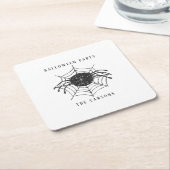 Klassische Schwarz-weiß Spider WebHalloween-Dekora Rechteckiger Pappuntersetzer (angewinkelt)