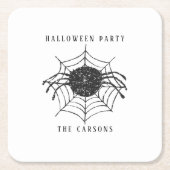 Klassische Schwarz-weiß Spider WebHalloween-Dekora Rechteckiger Pappuntersetzer (Vorderseite)