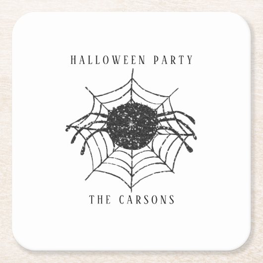 Klassische Schwarz-weiß Spider WebHalloween-Dekora Rechteckiger Pappuntersetzer (Vorderseite)