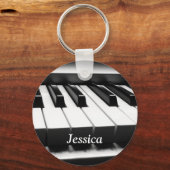 Klassische Schwarz-Weiß-Tastatur Schlüsselanhänger (Vorderseite)