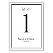 Klassische Schwarz-Weiß-Tischnummer Tischnummer (Rückseite)