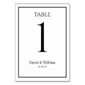 Klassische Schwarz-Weiß-Tischnummer Tischnummer (Vorderseite)