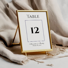 Klassische Schwarz-Weiß-Tischnummer Tischnummer