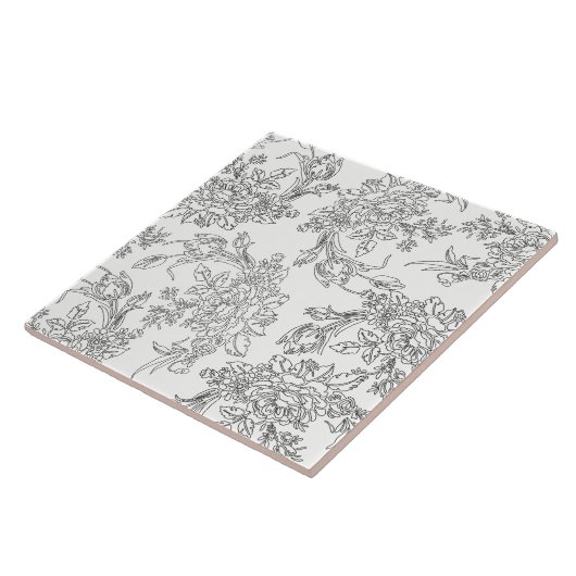 Klassische Schwarz-Weiß-Toile Fliese (Seite)