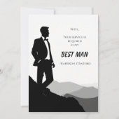 Klassische Schwarz/Weiß-Trauzeuge-Angebotskarte Einladung (Vorderseite)