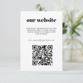 Klassische Schwarz-Weiß-UAWG QR-Hochzeit Begleitkarte