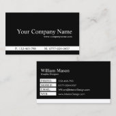 Klassische Schwarz-Weiß-Visitenkarte Visitenkarte (Vorne/Hinten)