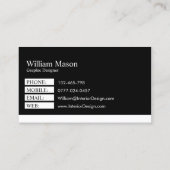 Klassische Schwarz-Weiß-Visitenkarte Visitenkarte (Rückseite)