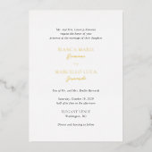 Klassische Schwarz-Weiß-Zeitlose Hochzeit Folieneinladung (Vorderseite)