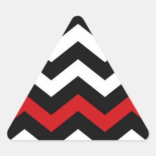 Klassische Schwarz-Weiß-Zigzag mit Rot Dreieckiger Aufkleber
