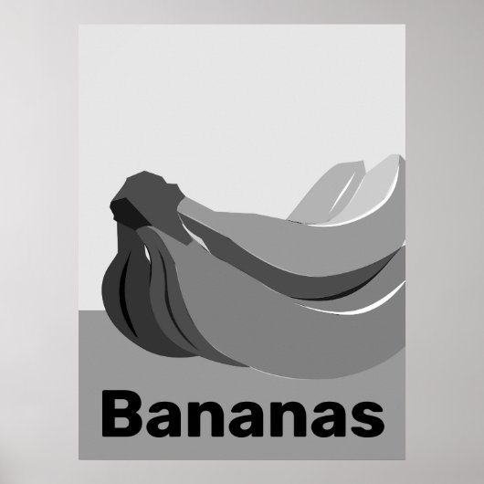 Klassische schwarz-weiße Banane Poster (Vorne)