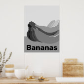 Klassische schwarz-weiße Banane Poster (Küche)