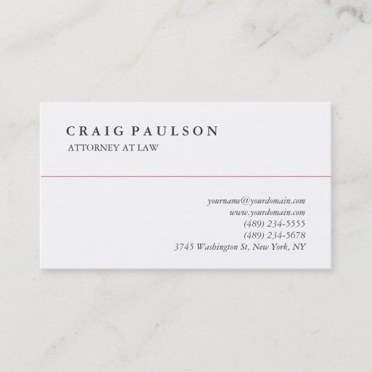 Klassische Schwarz-weiße Berufliche Visitenkarte (Vorderseite)