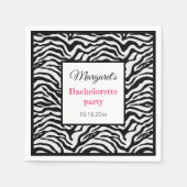 Klassische Schwarz-weiße Brautjungfrau Serviette (Vorderseite)