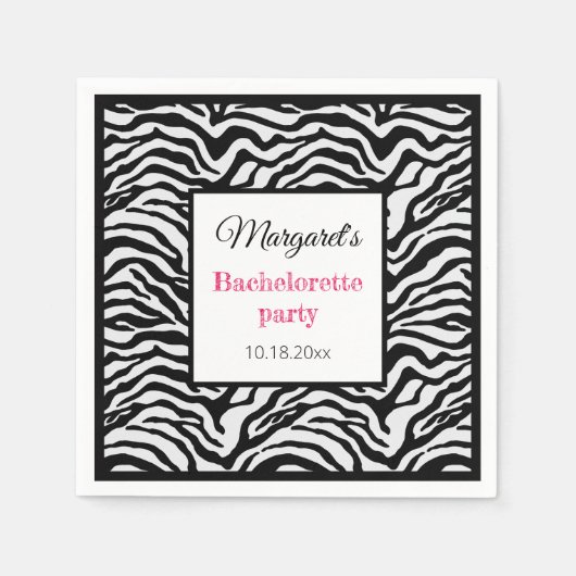 Klassische Schwarz-weiße Brautjungfrau Serviette (Vorderseite)