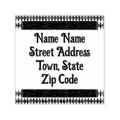 Klassische Schwarz-weiße Harlequin Diamond Raute Permastempel (Design)