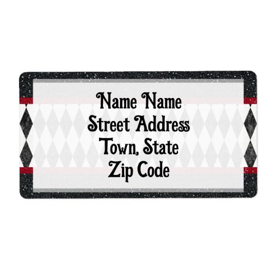 Klassische Schwarz-weiße Harlequin Raute Diamant (Vorne)