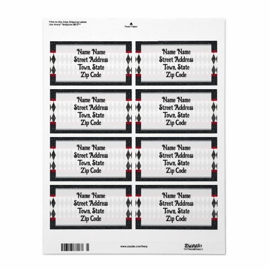 Klassische Schwarz-weiße Harlequin Raute Diamant (Vorne)