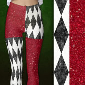Klassische Schwarz-weiße Harlequin Raute Diamant Leggings