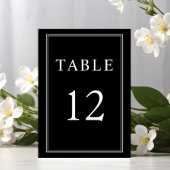 Klassische Schwarz-weiße Hochzeit Tischnummer
