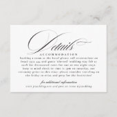 Klassische Schwarz-weiße Hochzeitsdetails Begleitkarte (Vorderseite)