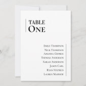 Klassische Schwarz-weiße Hochzeitstisch-Sitzkarte (Vorderseite)