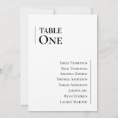 Klassische Schwarz-weiße Hochzeitstisch-Sitzkarte (Rückseite)