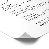 Klassische Schwarz-weiße kalligraphische Hochzeits Poster (Ecke)