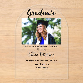 klassische Schwarz-weiße Klasse hinzufügen Jahr sc Acryleinladungen