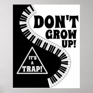 Klassische schwarz-weiße Klaviertasten erwachsen n Poster