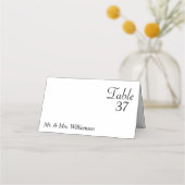 Klassische Schwarz-weiße Liebe Hochzeit Platzkarte (Vorderseite)