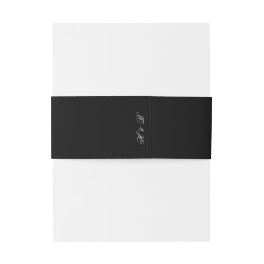 Klassische Schwarz-weiße Monogramm-Kalligrafie-Hoc Einladungsbanderole (Rückseitenbeispiel)