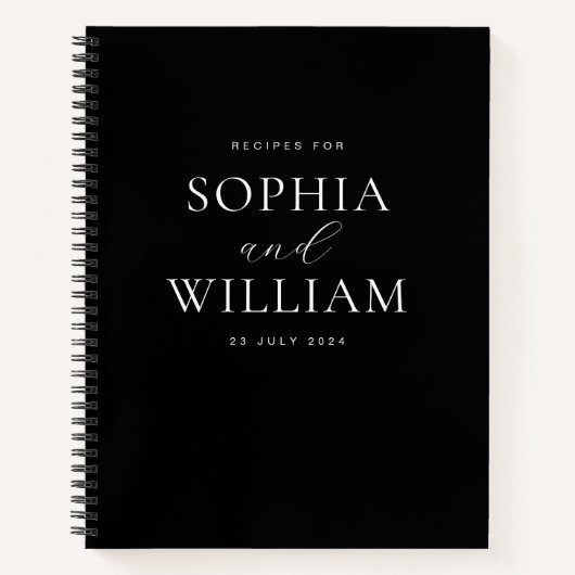 Klassische Schwarz-Weiße Paare Rezept Notizblock (Vorderseite)