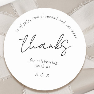 Klassische Schwarz-weiße Personalisierte Namen Hoc Runder Aufkleber