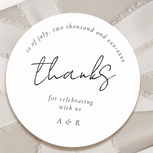 Klassische Schwarz-weiße Personalisierte Namen Hoc Runder Aufkleber