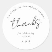 Klassische Schwarz-weiße Personalisierte Namen Hoc Runder Aufkleber (Vorderseite)