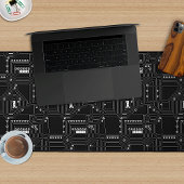 Klassische Schwarz-weiße Retro-Computerplatine Schreibtischunterlage