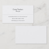 Klassische Schwarz-weiße Schlicht Manager-Visitenk Visitenkarte (Vorne/Hinten)