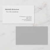 Klassische Schwarz-weiße Schlichte Minimalistisch Visitenkarte (Vorne/Hinten)