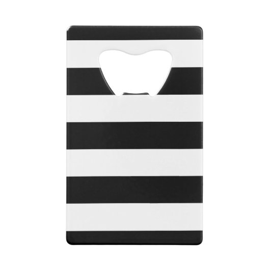 Klassische schwarz-weiße Streifen Kreditkartenflaschenöffner (Rückseite)