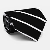 Klassische schwarz-weiße Streifen mit dünner Diago Krawatte (Gerollt)
