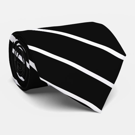 Klassische schwarz-weiße Streifen mit dünner Diago Krawatte (Gerollt)