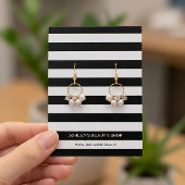 Klassische Schwarz-weiße Strips für die Ohrring-Gr