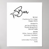 Klassische Schwarz-weiße Typografie Hochzeitsmenü  Poster (Vorne)