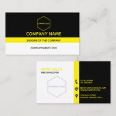 Klassische Schwarz-weiße und gelbe Visitenkarte (Vorne/Hinten)