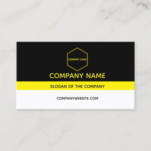 Klassische Schwarz-weiße und gelbe Visitenkarte (Vorderseite)