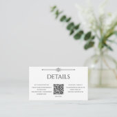 Klassische schwarz-weiße Vintage-QR-Code-Hochzeit Begleitkarte (Stehend Vorderseite)